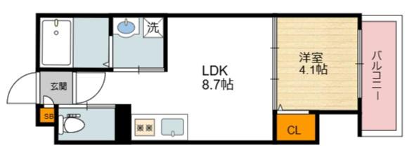 Mv.imp大阪西加賀屋の間取り