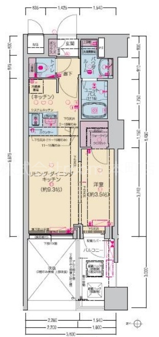 プレサンス堺筋本町ディスティニーの間取り