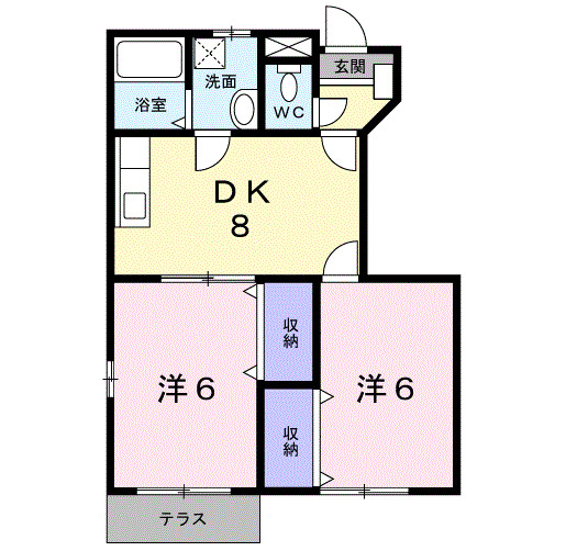 大阪狭山市池尻北のアパートの間取り