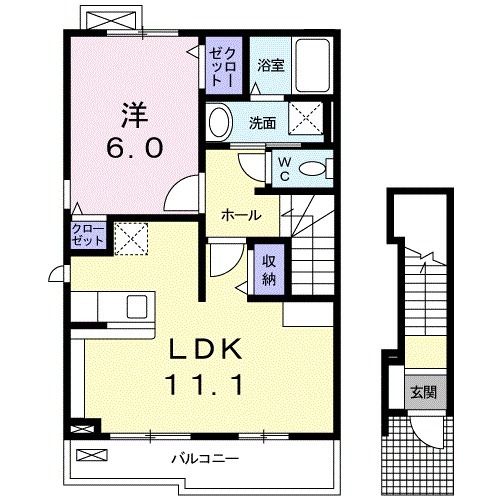 安中市原市のアパートの間取り