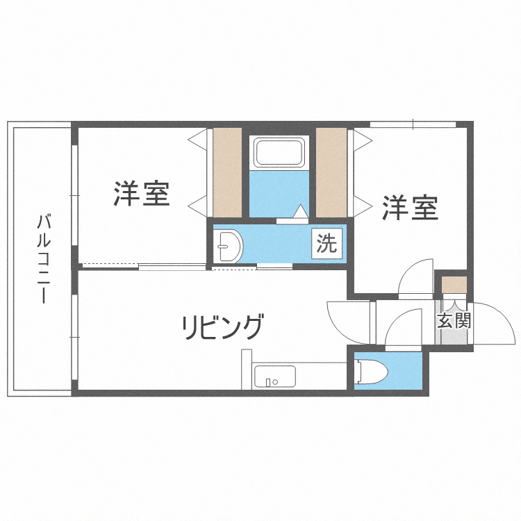 札幌市中央区北六条西のマンションの間取り