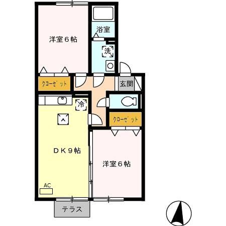 いなべ市北勢町垣内のアパートの間取り