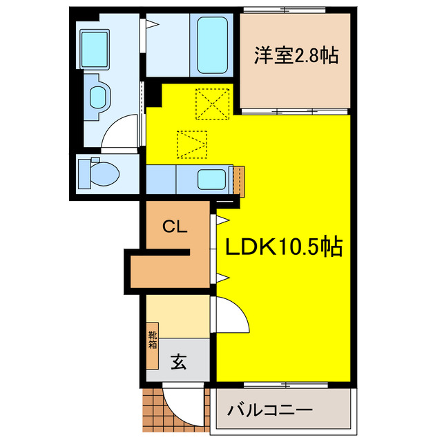 大垣市中野町のアパートの間取り