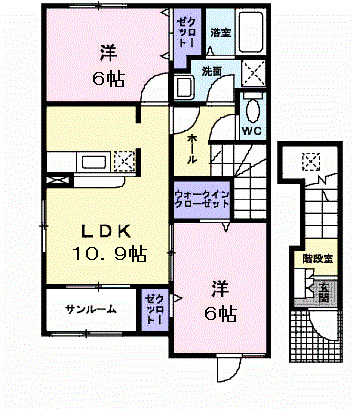 北上市和賀町藤根17地割築18年の間取り