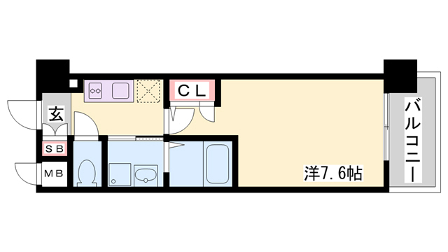 神戸市中央区御幸通のマンションの間取り