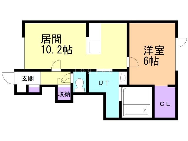 名寄市西九条南のアパートの間取り