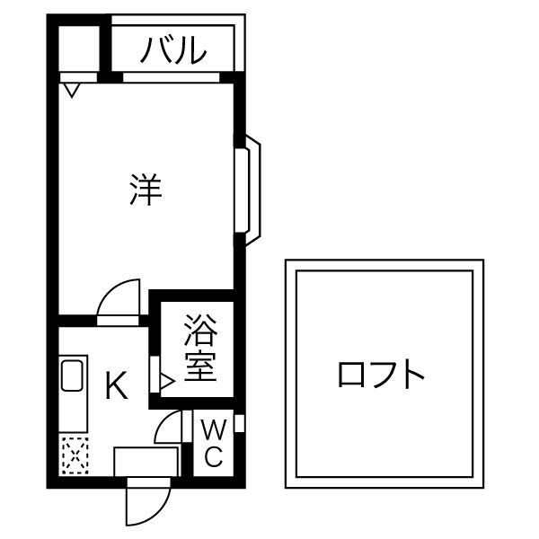 名古屋市昭和区菊園町のアパートの間取り