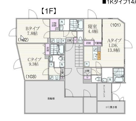 中野区東中野のマンションの間取り