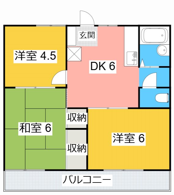 碧南市福清水町のアパートの間取り