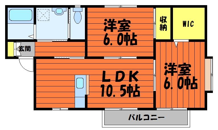 倉敷市真備町箭田のアパートの間取り