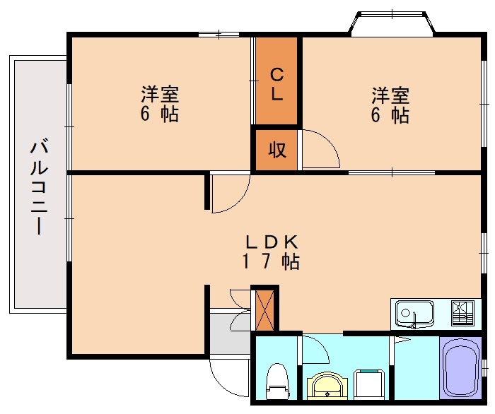 パナハイツ福間Bの間取り