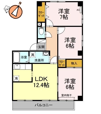 徳島市佐古二番町のマンションの間取り