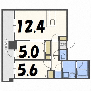 札幌市中央区南四条東のマンションの間取り