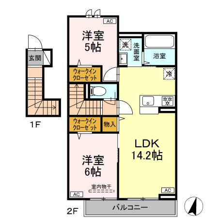 （仮）Ｄ-ＲＯＯＭ徳芳の間取り