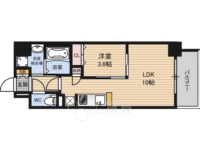 【大阪市北区堂島のマンションの間取り】