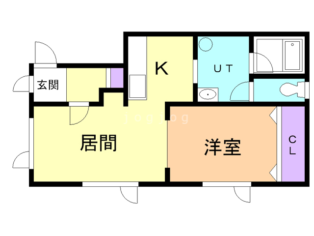 釧路市愛国東のアパートの間取り