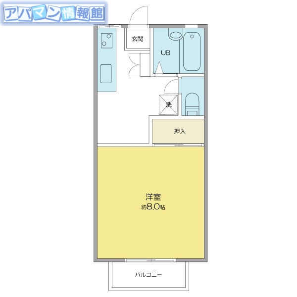 新潟市西区東青山のアパートの間取り