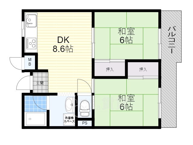 吹田市清水のマンションの間取り