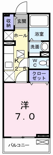 高知市農人町のアパートの間取り