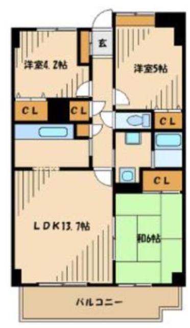 横浜市都筑区茅ケ崎南のマンションの間取り