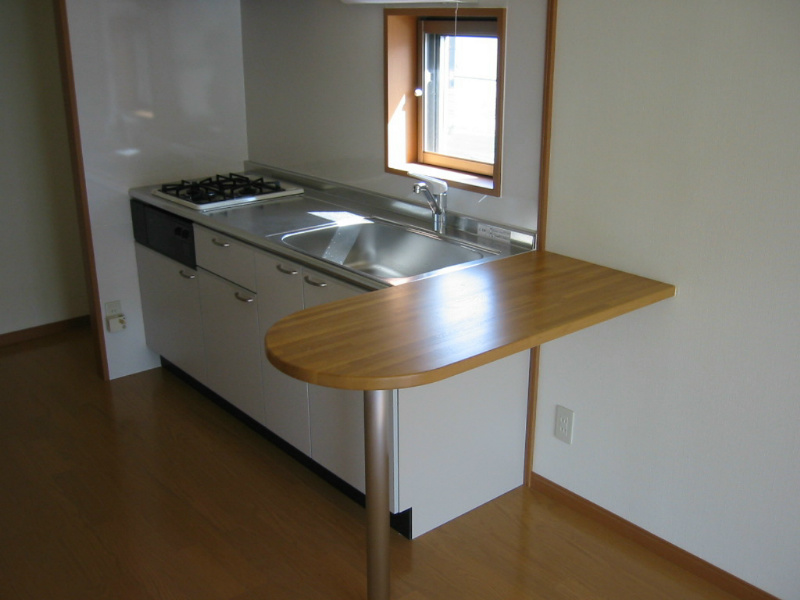 キッチン　システムキッチンの２口コンロの付いたタイプになります。