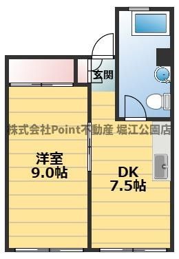 地下鉄千日前線 桜川駅 徒歩5分 4階建 築47年の間取り写真