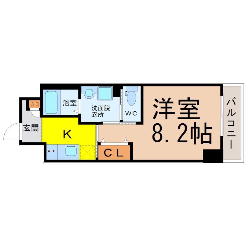 名鉄名古屋本線 金山駅 徒歩5分 6階建 築7年の間取り写真