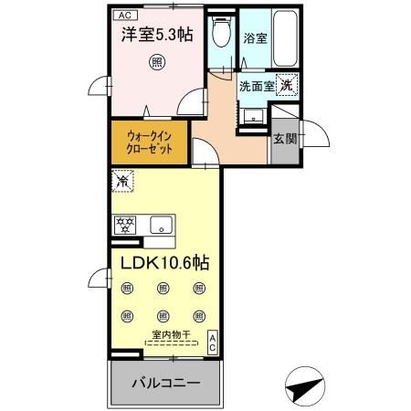 D-ROOM NISHIBARU A棟の間取り写真