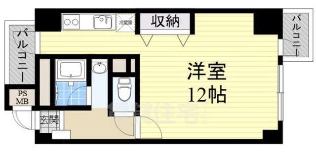 地下鉄中央線 堺筋本町駅 徒歩6分 9階建 築22年の間取り写真