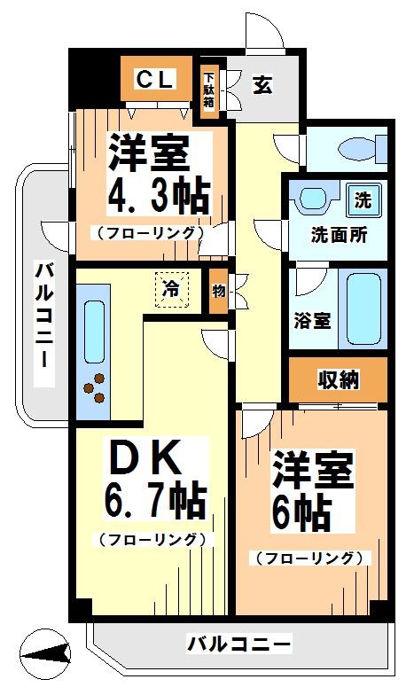 京王線 桜上水駅 徒歩5分 9階建 築35年の間取り写真
