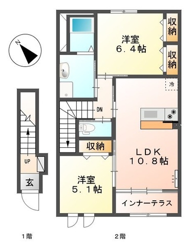 安城市藤井町のアパートの間取り