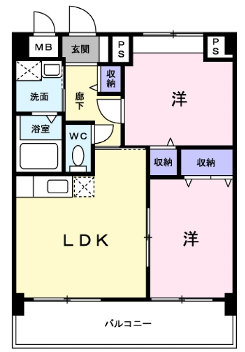 廿日市市宮内のマンションの間取り