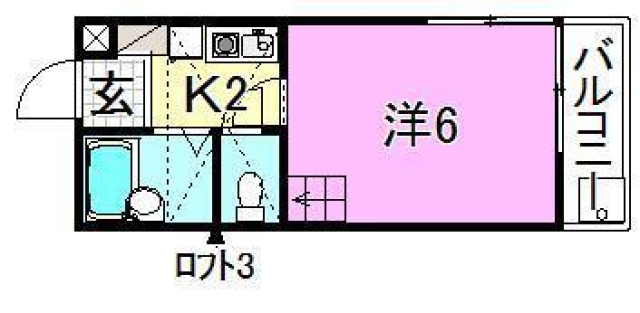 松山市北条辻のアパートの間取り