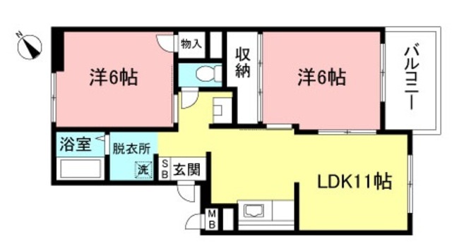 八王子市松木のアパートの間取り