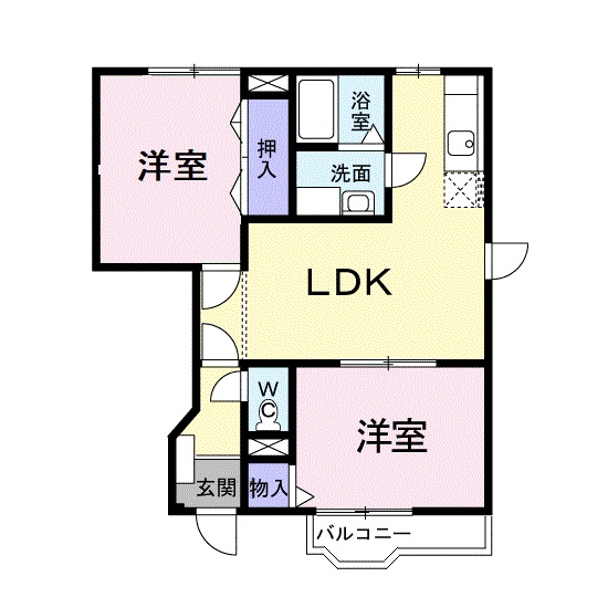 シャトーＫＩＮＫＩ　Ａ棟の間取り