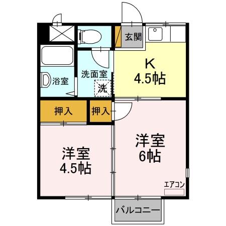 コスモシティ岡野 Ｂ・Ｃ・Ｄの間取り