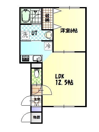 旭川市曙二条のアパートの間取り