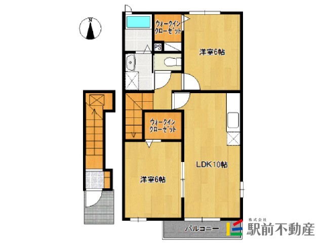 鳥栖市下野町のアパートの間取り