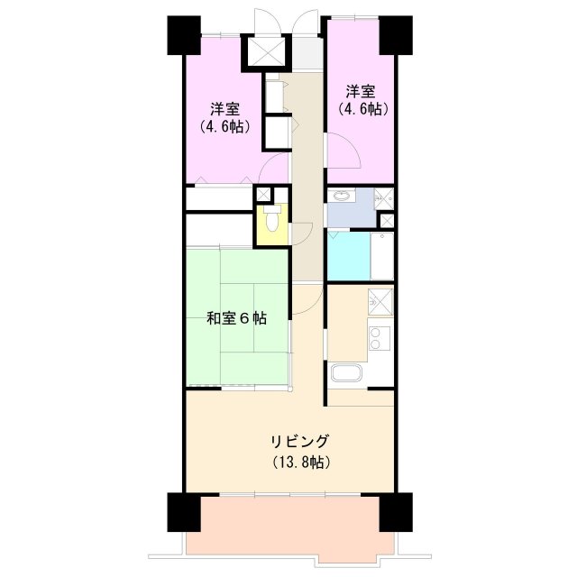 高砂市米田町米田のマンションの間取り