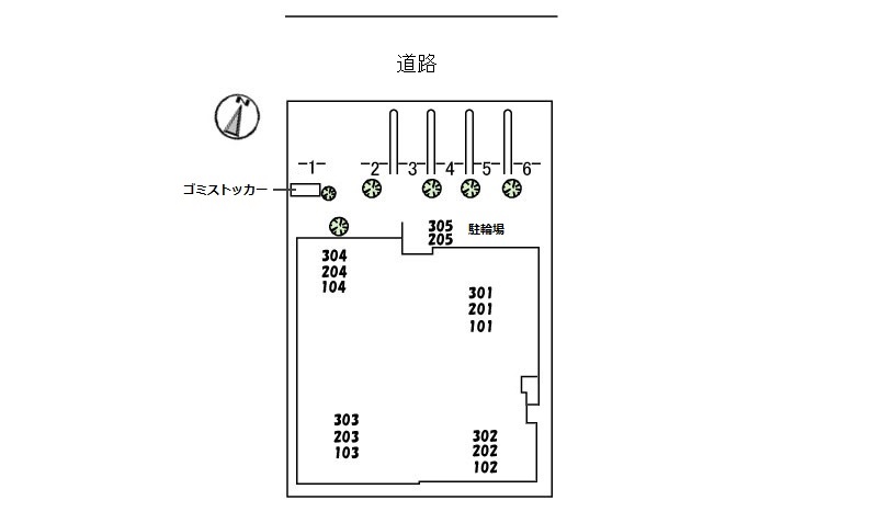 【福山市霞町のマンションの駐車場】