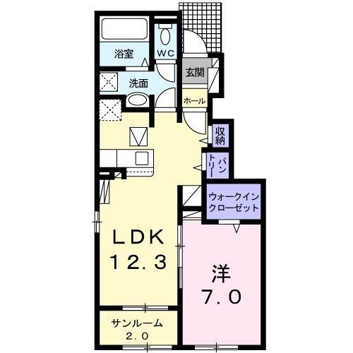 三沢市下久保のアパートの間取り