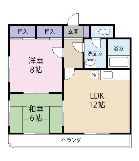 松山市北条辻のマンションの間取り