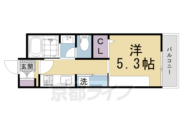 京都市左京区上高野諸木町のアパートの間取り