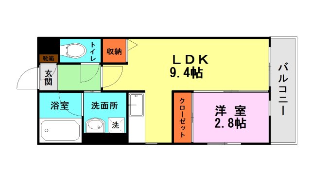 熊本市南区南高江のマンションの間取り