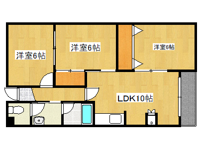 神戸市灘区高尾通のマンションの間取り