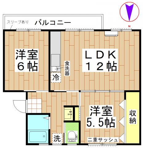 幸町団地１０街区６棟の間取り