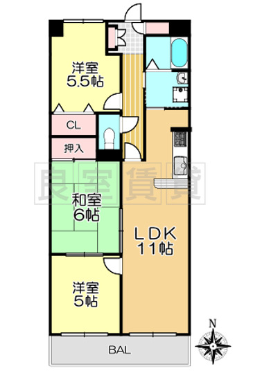 【ハイネスバーグ御器所の間取り】