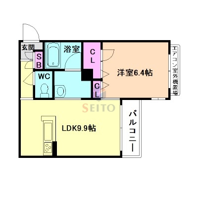 大阪市東淀川区淡路のマンションの間取り