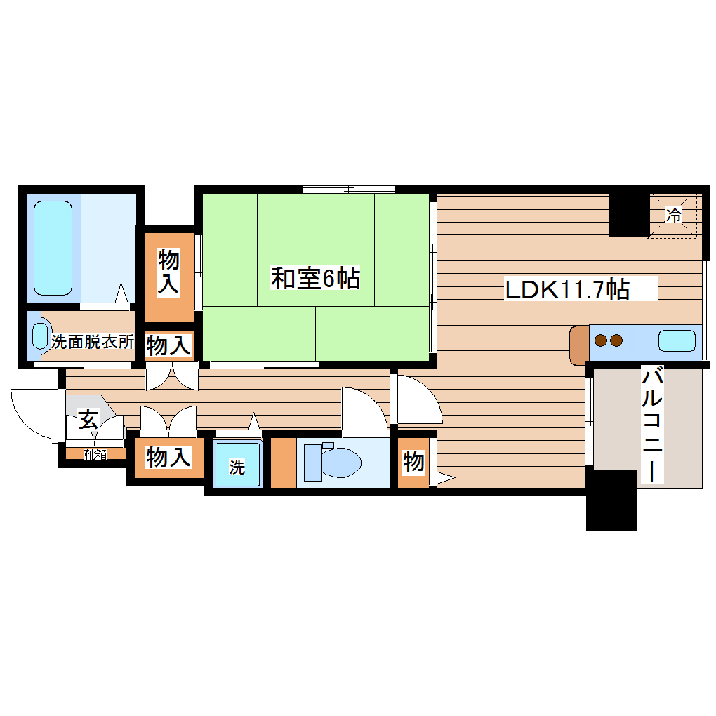 仙台市青葉区本町のマンションの間取り