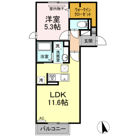 広島市佐伯区五月が丘のアパートの間取り